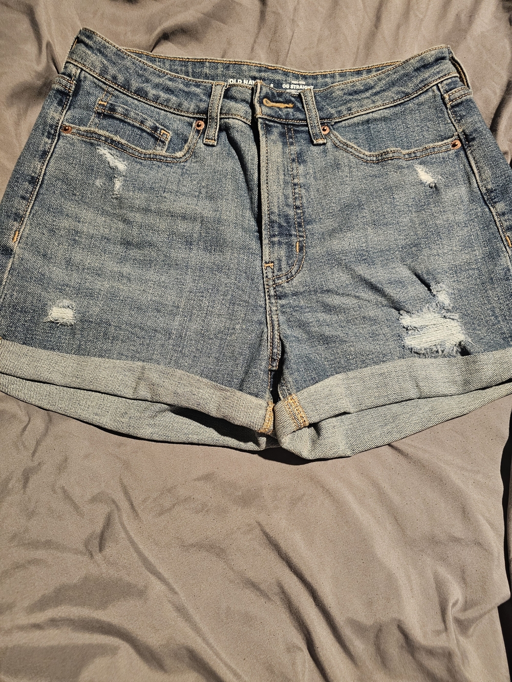Old Navy Women's OG Blue Denim Roll-Cuff Shorts